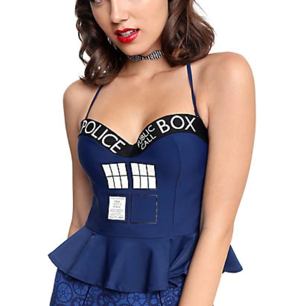 NWT Doctor Who Tardis Swim Top